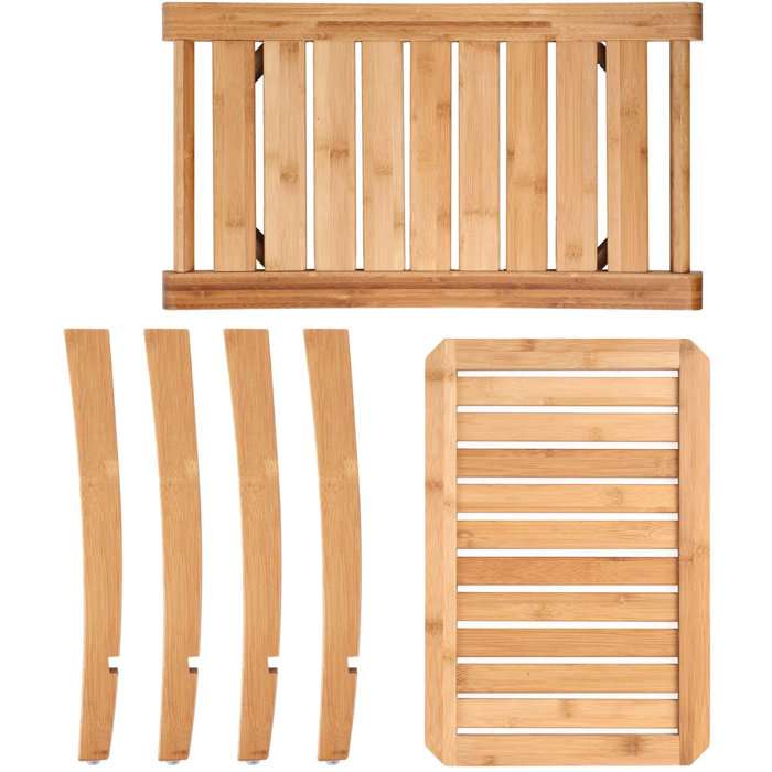 HOMECHO 23.62'' W Bamboo Shower Bench & Reviews Wayfair